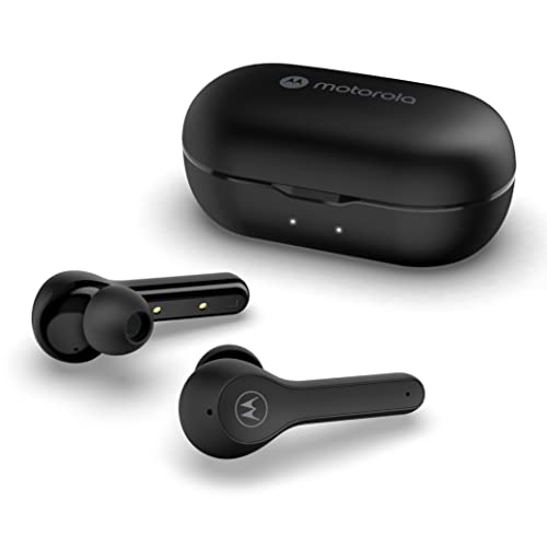Motorola Moto Buds 085-True Wireless Bluetooth Earbuds with Microphone and USB-C Charging Case - IPX5 Water Resistant, Smart Touch-Control, Lightweight Comfort-Fit, Clear Sound & Deep Bass - Black