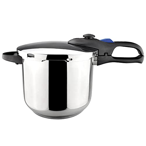 Magefesa Favorit Super-Fast and Easy To Use pressure cooker, 6.3 Quart, 18/10 stainless steel, suitable for all types of cooktops, including induction, excellent heat distribution