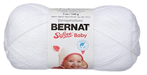 Bernat Softee Baby Yarn, 5 oz, White, 1 Ball
