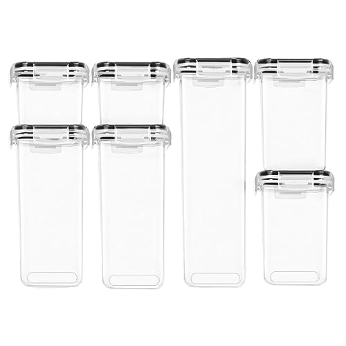 YS0911 7pcs Plastic Storage Jar Kitchen Sealed Jar Plastic Storage Box Multigrain Tank Bottle Dried Fruit Cereal Jar Airtight C