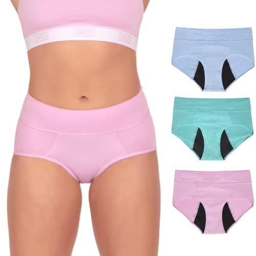 Bambody Period Underwear for Women - Absorbent Maternity & Postpartum Panties w/Silky Smooth & Breathable Fabric for Heavy Flow Menstrual & Incontinence - Small, 3 Pack