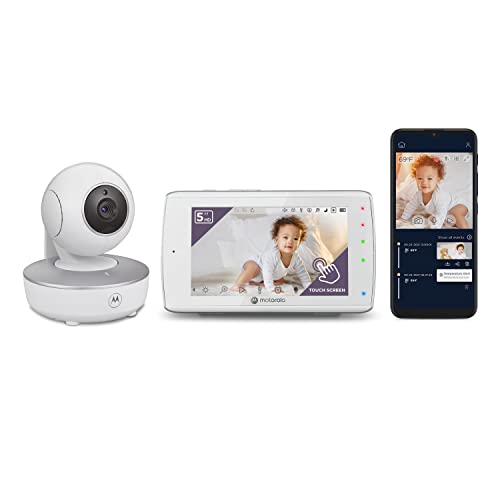 Motorola Baby Monitor-VM36XL Touchscreen 5' Portable WiFi Video Baby Monitor with Camera HD 720p - Connects to Smart Phone App, 1000ft Range, 2-Way Audio, Remote Pan-Tilt-Zoom, Room Temp, Lullabies