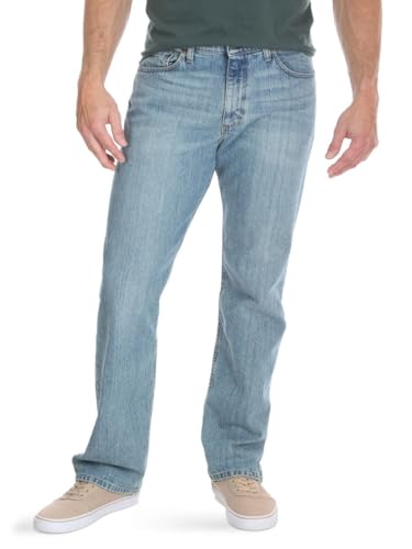 Wrangler Authentics Men's Regular Fit Comfort Flex Waist Jean, Chalk Blue, 36W x 32L