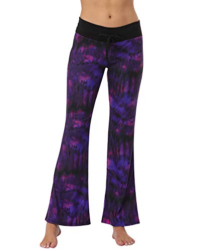 HDE Womens Pajama Pants Wide Leg Sleepwear Casual Loose Lounge Pant PJ Bottoms Purple Tie Dye - 3X