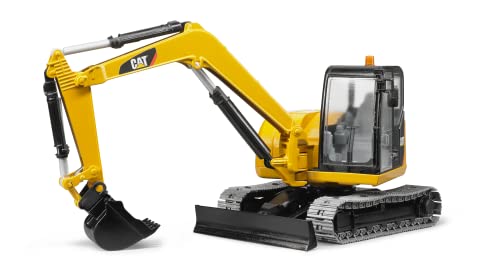 Bruder Toys - Construction Realistic CAT Mini Excavator Vehicle with Rotatable Cab and Removeable Shovel - Ages 3+