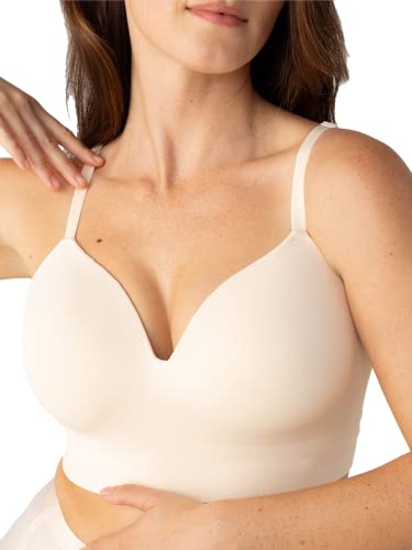 SHAPERMINT Bra for Women | Supportive Comfortable Seamless Wireless Bras with Adjustable Convertible Straps | Everyday Comfy Bralettes from Small to Plus Size, Beige, Medium
