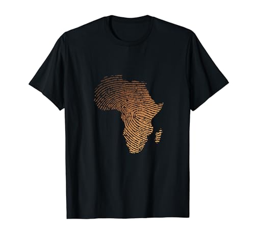 Melanin Shades Africa Map - Africa DNA Fingerprint T-Shirt