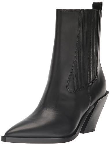 Sam Edelman Women's Mandey Western Boot, Black Leather, 8