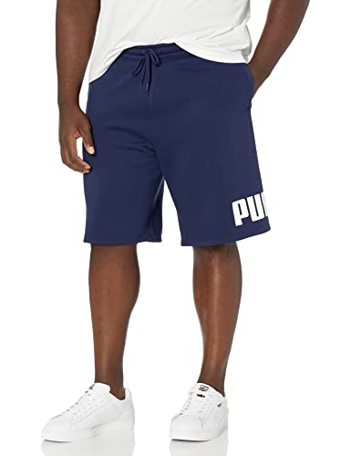 PUMA Men's Big Logo 10' Shorts, Peacoat/White, XL