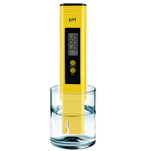 PH Meter for Water Hydroponics Digital PH Tester Pen 0.01 High Accuracy Pocket Size with 0-14 PH Measurement Range for Household Drinking, Pool and Aquarium