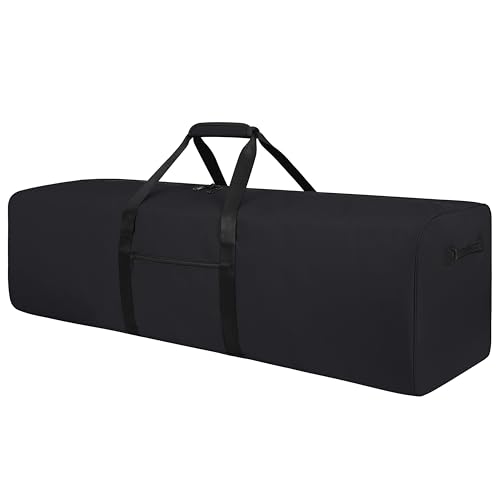 48 Inch Travel Duffle Bag Extra Large Sport Equipment Duffel Bags with 2-way Lockable Zippers (Black)