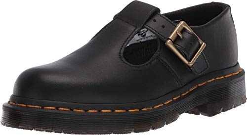 Dr. Martens, Women's Polley Slip Resistant Service Shoes, Black Industrial Full Grain, 9 M US