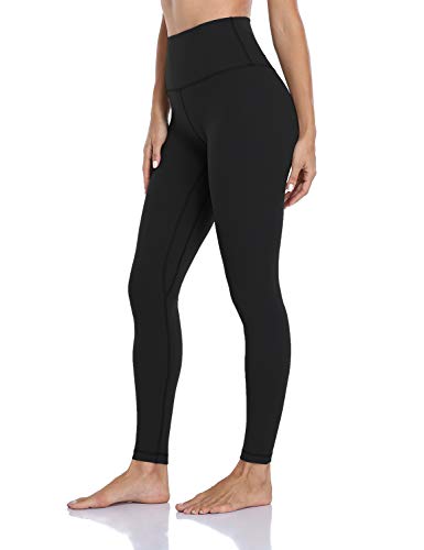HeyNuts Essential High Waisted Yoga Leggings for Tall Women, Buttery Soft Full Length Workout Pants 28'' Black S(4/6)