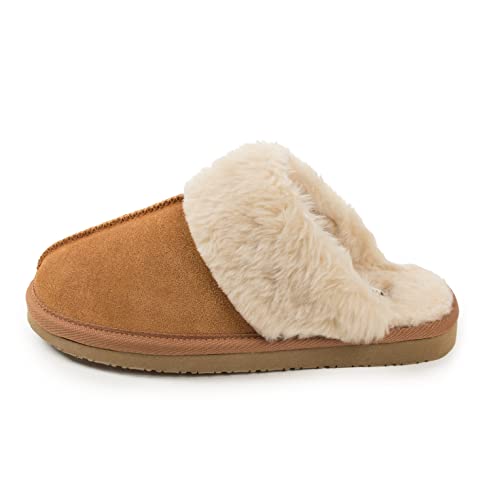 Minnetonka Women's Chesney Scuff Flat,Cinnamon,8 M US