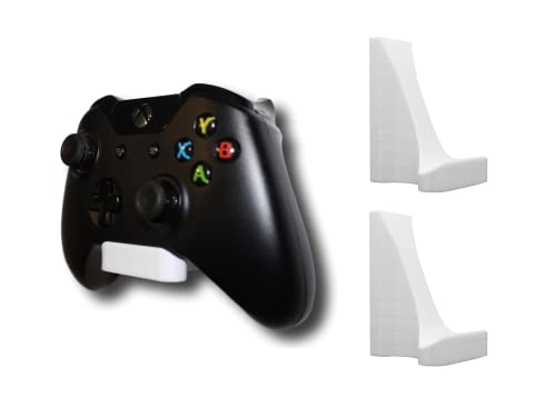 3d Lasers Lab Damage-Free Controller Wall Mount Kit for Xbox One (2 Pack, White), Microsoft, Easy Install, 3M Command Strip Included (White, 2)