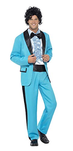 Smiffys Men 80s Prom King Adult Sized Costume, Blue, L - US Size 42 -44