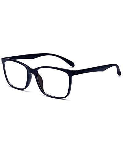 ANRRI Blue Light Blocking Glasses, Anti Eyestrain Lens Lightweight Frame Eyeglasses, Black, Men/Women