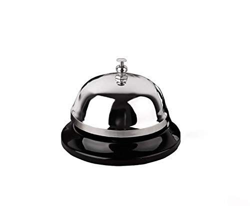 HeeYaa Call Bell 3.35 Inch Diameter with Metal Anti-Rust Construction, Ringing, Desk Bell Service Bell for Hotels, Schools, Restaurants, Reception Areas, Hospitals, Warehouses(Silver)