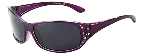 Polarized Sunglasses for Women – Deep Lavender Frame – Dark Smoke Lens – HZ Series Elettra – Women’s Premium Designer Fashion Sunglasses