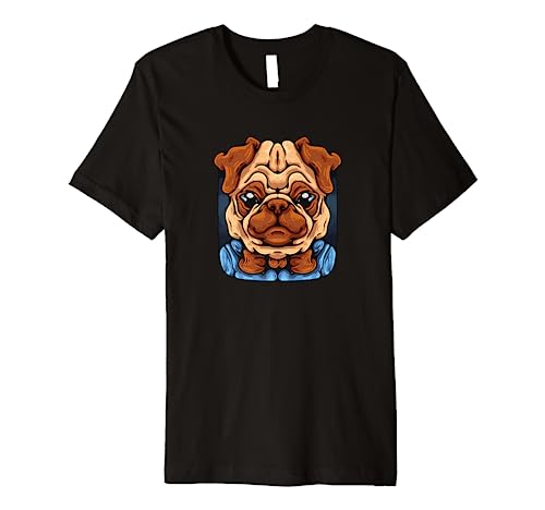 Pug with a Bow Tie Cutest Pet Domestic Dog Animal Kingdom Premium T-Shirt