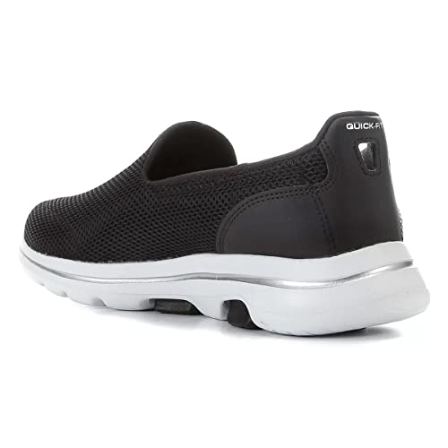 Skechers Women's Go Walk 5 Sneaker, Black/White, 7.5