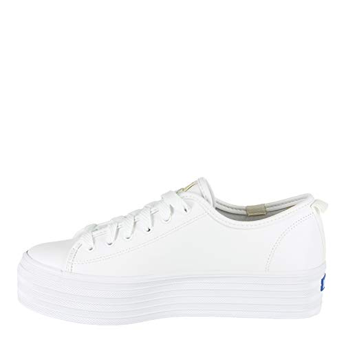 Keds Triple Up Leather, Sneaker Womens, White Leather, 6.5 Medium