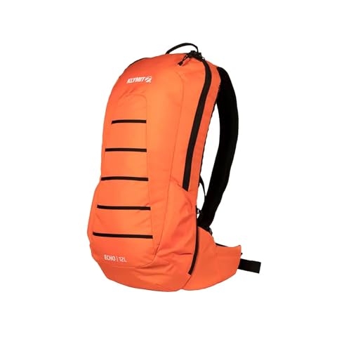 KLYMIT Echo 12L Hydration Pack | Hiking Backpack with 3 Liter Hydration Bladder and Large Storage Compartment — Orange/Black