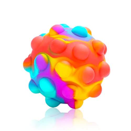 RadBizz Push Pop Bubble Fidget Sensory Toy Ball - for Autism, Stress, Anxiety - Kids and Adults (Multicolor Ball)