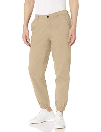 Amazon Essentials Men's Straight-Fit Jogger Pant, Khaki Brown, Large