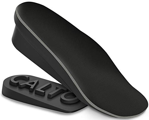 CALTO Premium Height Increase Insole - Ergonomic Heel Lifts for Elevator Shoe Increasing Effect - 3/4 Length Insole - Adjustable 1.8 Inch Taller - IK308 Black