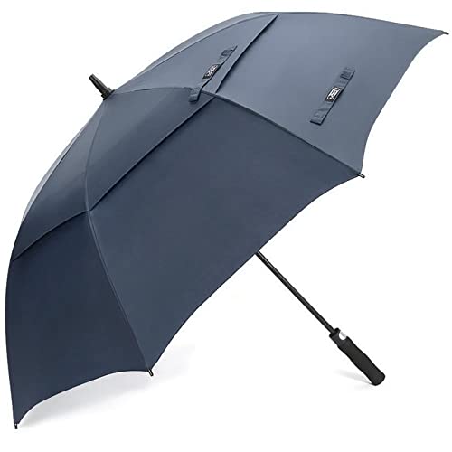 G4Free Large Oversized Golf Umbrella Double Canopy Navy Blue Windproof Waterproof Automatic Open Travel Umbrellas (Dark Blue)