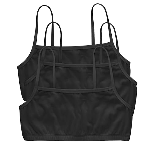 Hanes womens Cotton String Bralette, 3-pack Bra, 3 Pack - Black, Medium US