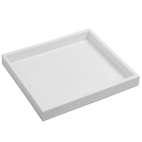 White Plastic Half Size Jewelry Organizing Display Tray ~ 1' Tall