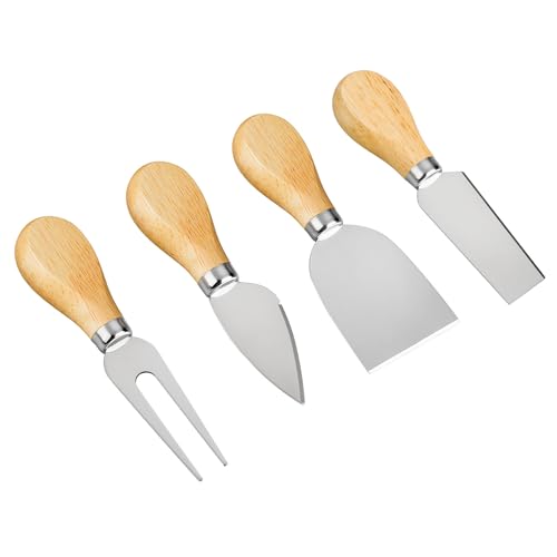 YXChome 4 Cheese Knives Set - Cheese Knife,Cheese Fork,Cheese Slicer,Butter Knife - Mini Premium Stainless Steel Cheese Knife Set - Cheese Knives for Charcuterie Board - Charcuterie Boards Accessories