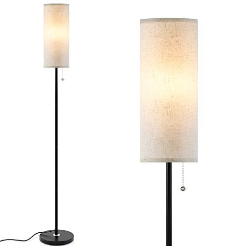 Coucrek Floor Lamp for Living Room, 3 Color Temperature Modern Standing Lamps, Minimalist Pole Lamp Tall Lamps for Bedroom Living Room Office,Black