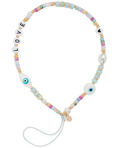 Lucky Brand Evil Eye Beaded Phone Charm, Gold, One Size