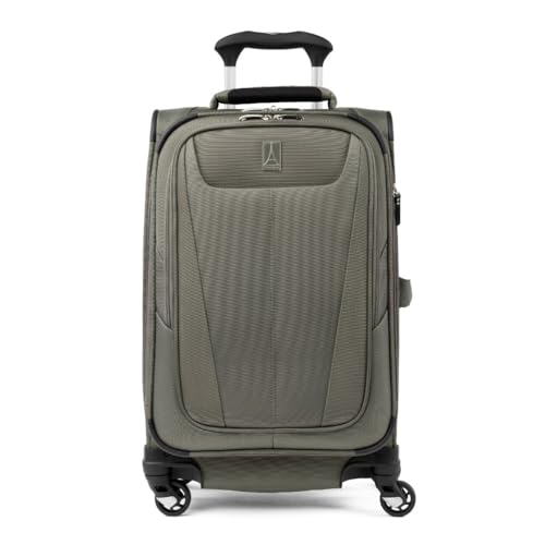 Travelpro Maxlite 5 Softside Expandable Carry on Luggage with 4 Spinner Wheels, Lightweight Suitcase, Men and Women, Slate Green, Carry On 21-Inch