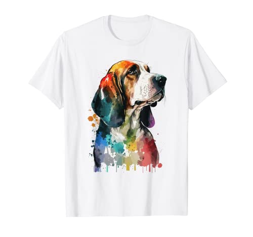 Bassett Hound Dog watercolor portrait T-Shirt