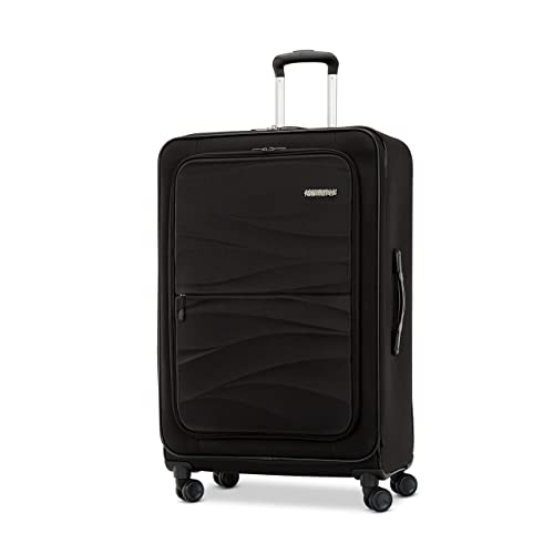 AMERICAN TOURISTER Cascade Softside Expandable Luggage Wheels, Jet Black, 28-Inch Spinner