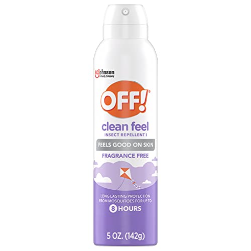 OFF! Clean Feel Insect Repellent Aerosol with 20% Picaridin, Bug Spray with Long Lasting Protection from Mosquitoes, Feels Good on Skin, 5 oz