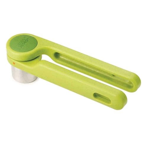 Joseph Joseph Helix Garlic Press Mincer Ergonomic Twist-Action Hand Juicer Stainless Steel, Green, One-Size