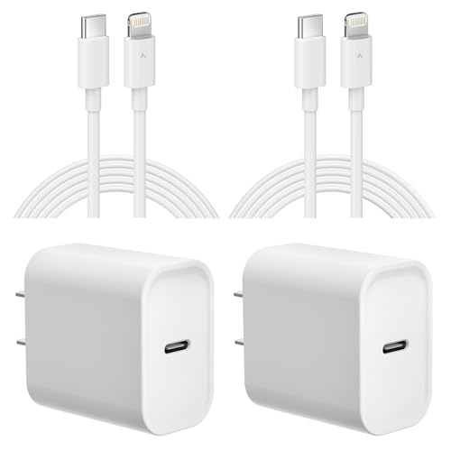 2 Pack iPhone Charger Fast Charging [MFi Certified], Rapid PD USB C Wall Charger Block with 6FT Charging Cable Compatible with iPhone 14 13 12 11 Pro/ProMax/Mini/Xs/XR/X/ 8/7/ Plus and More