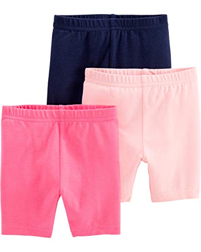 Simple Joys by Carter's Baby Girls' 3-Pack Bike Shorts, Pink/Navy, 4T