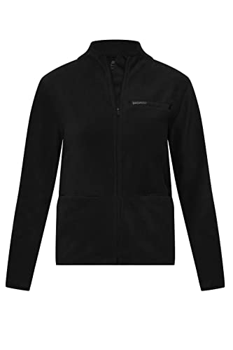 Dagacci Medical Uniform Unisex Warm Up Zip Front Fleece Scrub Jacket for Women and Men, Black, L