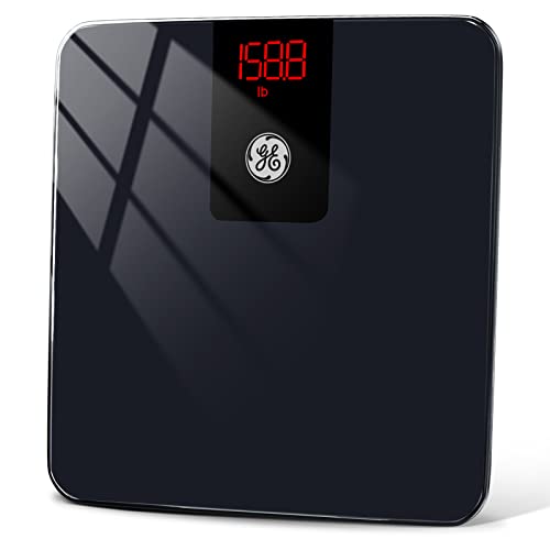 GE Digital Smart Bathroom Scale - Accurate Bluetooth Body Weight and BMI - Electronic Black Scale, 400lb Capacity