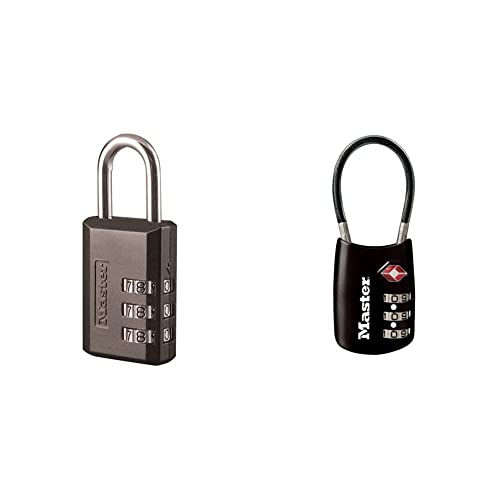 Master Lock TSA Set Your Own Combination Luggage Lock + Master Lock Combination Padlock ‚Äì TSA Approved Travel Locks with Customizable Combinations, Durable Metal Construction