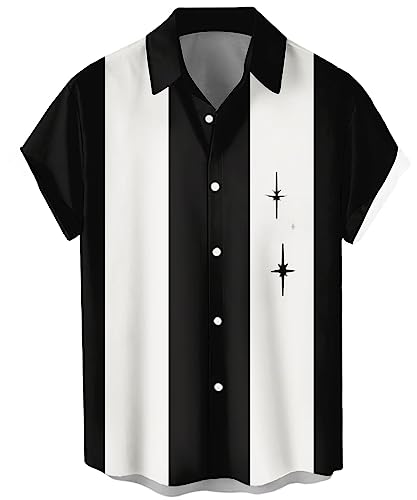 Men's Tony Soprano Shirt Charlie Sheen Shirts Sopranos Vintage Bowling Shirt 1950s Retro Clothing