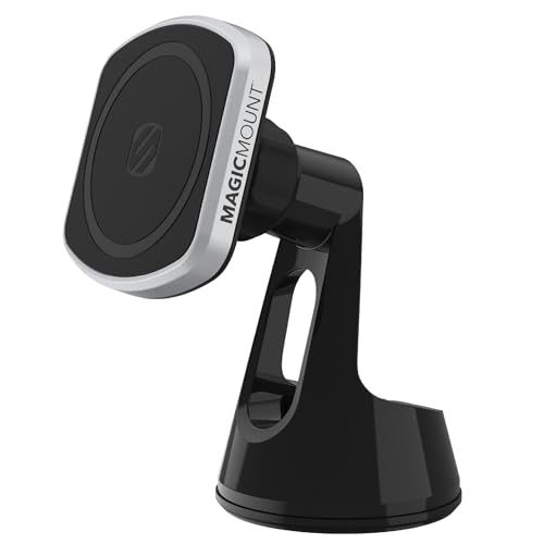 Scosche MP2WD-XTSP MagicMount Pro2 Magnetic Car Phone Holder - Ultimate Magnetic Car Mount for Windshield or Dashboard with Suction Cup - Compatible with MagSafe, iPhones, Galaxy, Pixel & Smartphones