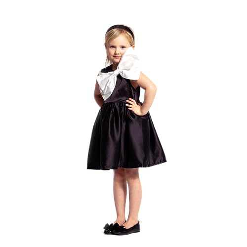 The Tiny Universe Shoulder Ribbon Dress (Black & White)