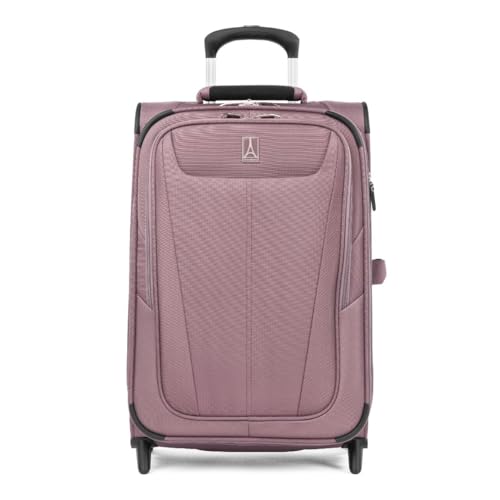Travelpro Maxlite 5 Softside Expandable Upright 2 Wheel Carry on Luggage, Lightweight Suitcase, Men and Women, Dusty Rose Pink, Carry On 22-Inch